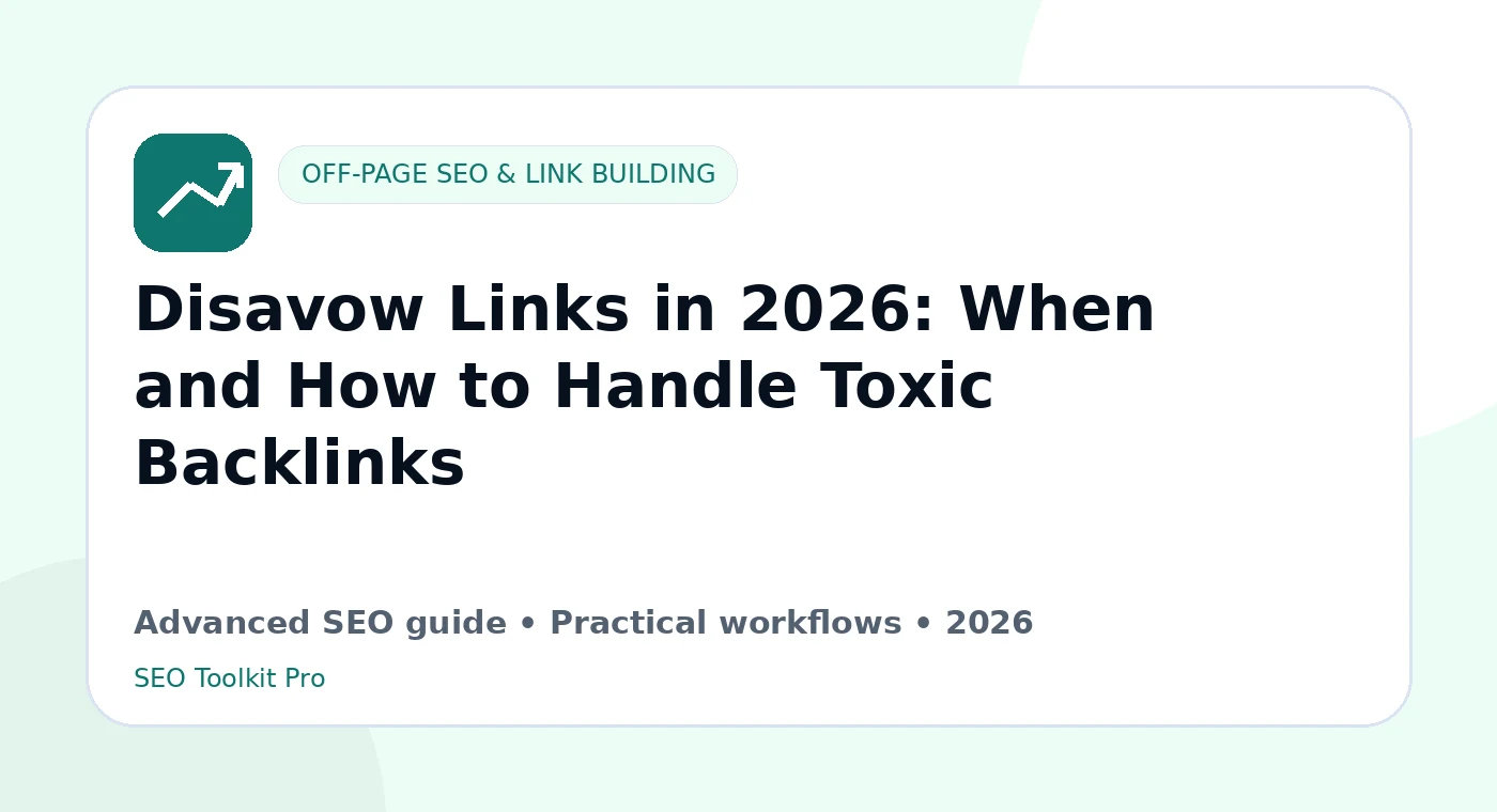 Disavow Links in 2026: When and How to Handle Toxic Backlinks