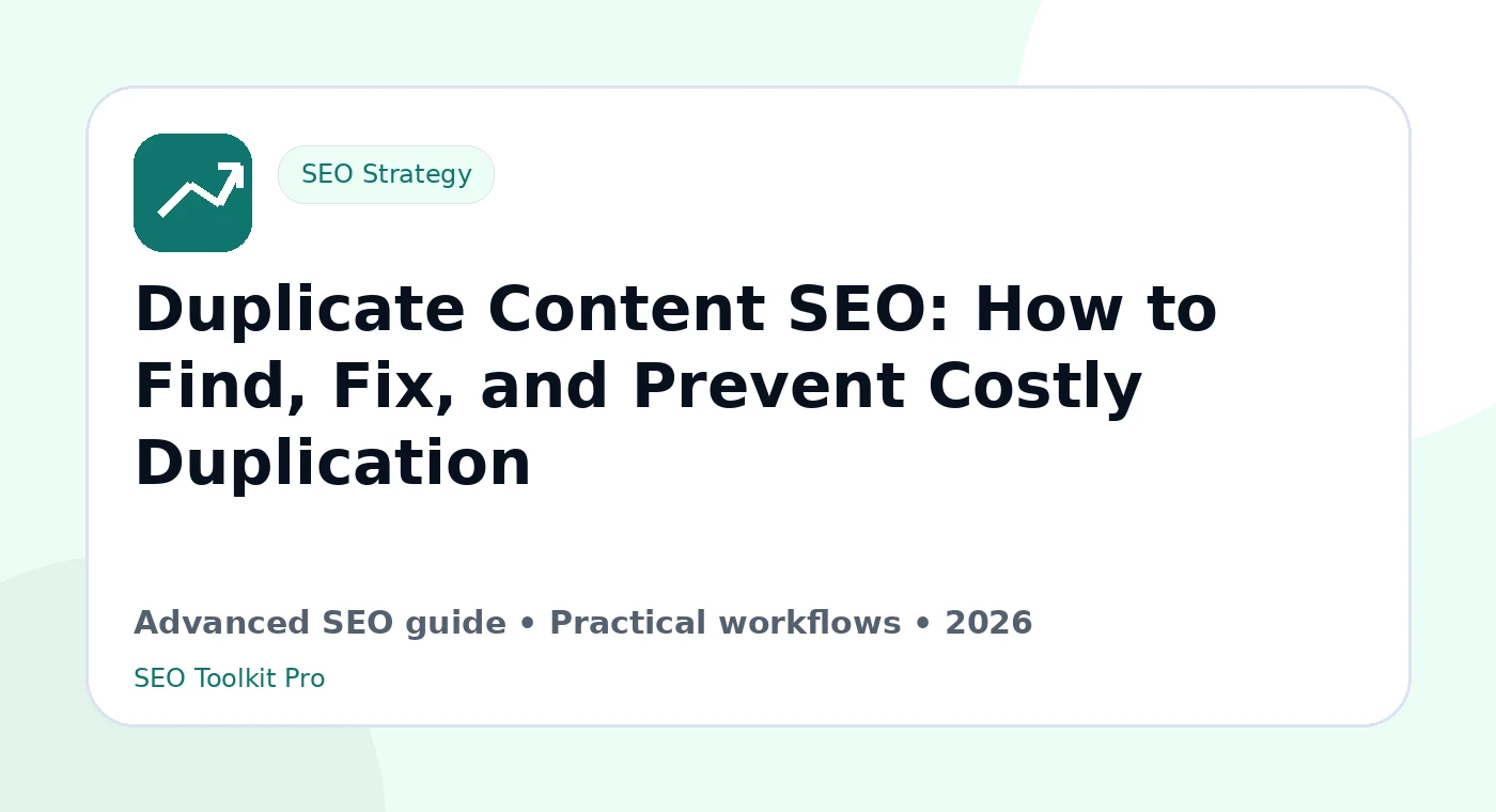 Duplicate Innehåll SEO: How to Find, Fix, and Prevent Costly Duplication