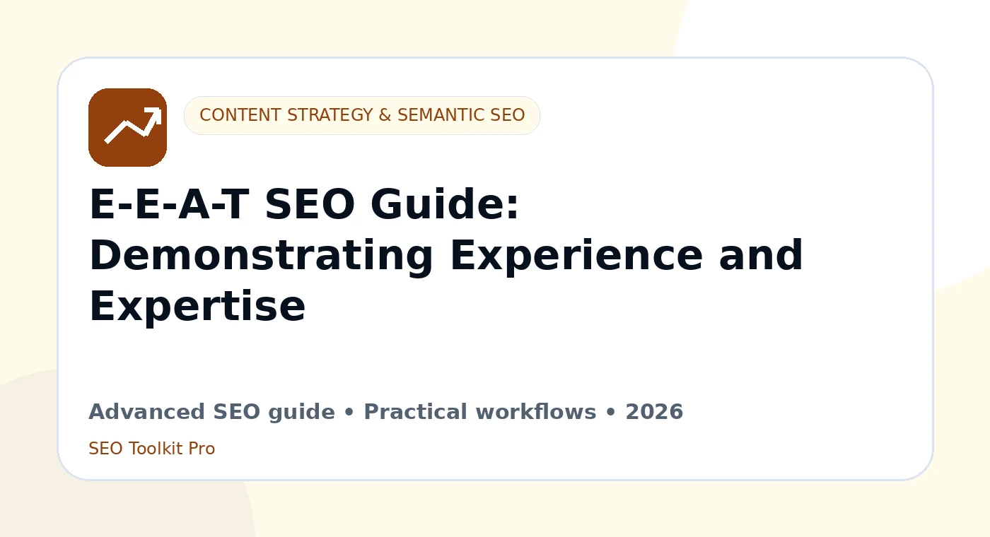 E-E-A-T SEO Guide: Demonstrating Experience and Expertise featured SEO illustration